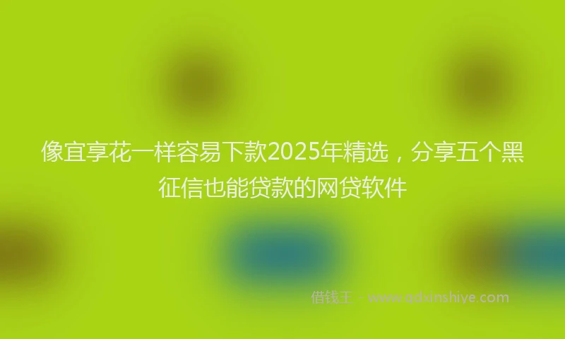 像宜享花一样容易下款2025年精选,分享五个黑征信也能贷款的网贷软件
