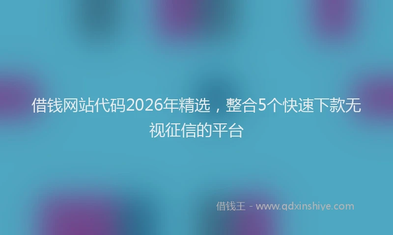 借钱网站代码2026年精选，整合5个快速下款无视征信的平台