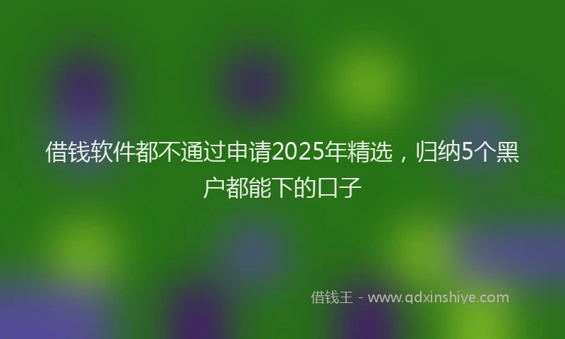 借钱软件都不通过申请2025年精选，归纳5个黑户都能下的口子