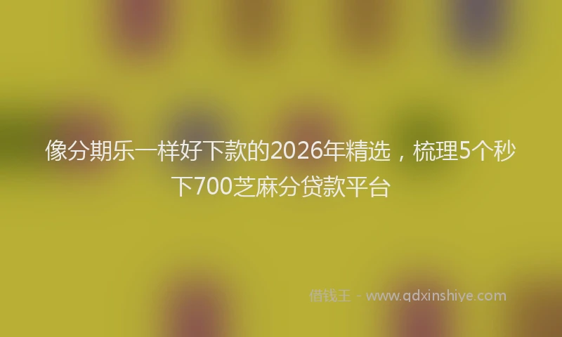 像分期乐一样好下款的2026年精选，梳理5个秒下700芝麻分贷款平台