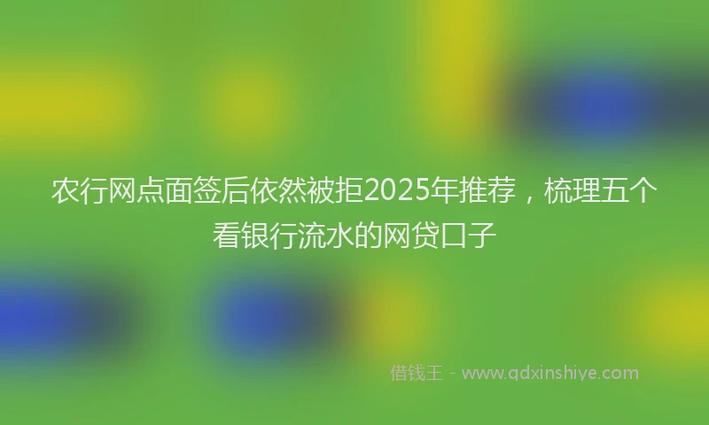 农行网点面签后依然被拒2025年推荐，梳理五个看银行流水的网贷口子