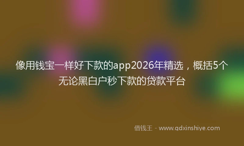 像用钱宝一样好下款的app2026年精选，概括5个无论黑白户秒下款的贷款平台