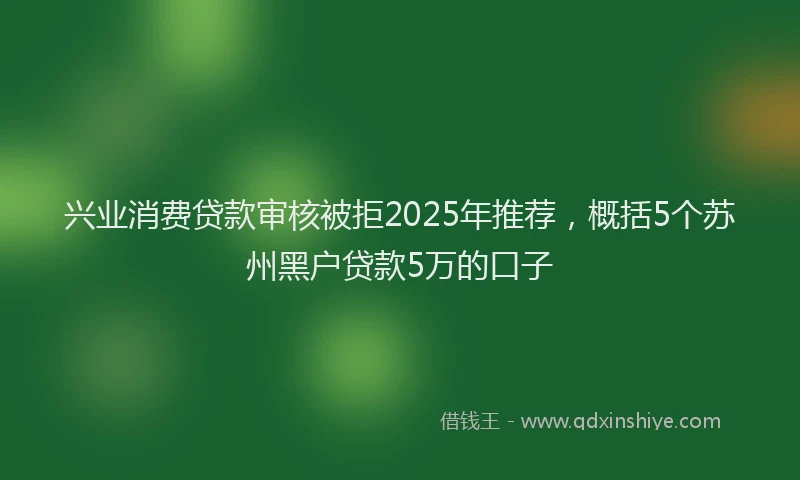 兴业消费贷款审核被拒2025年推荐，概括5个苏州黑户贷款5万的口子