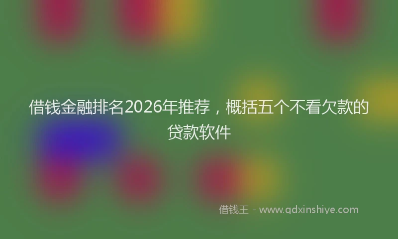 借钱金融排名2026年推荐，概括五个不看欠款的贷款软件