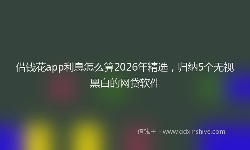 借钱花app利息怎么算2026年精选，归纳5个无视黑白的网贷软件