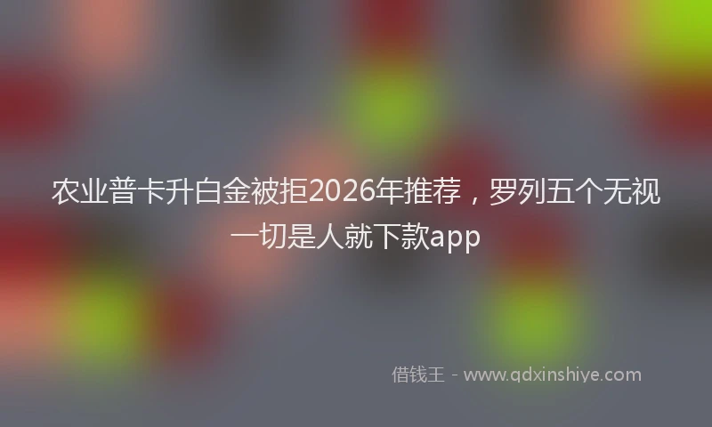 农业普卡升白金被拒2026年推荐,罗列五个无视一切是人就下款app