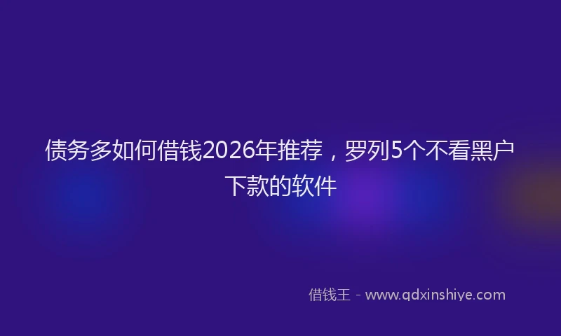 债务多如何借钱2026年推荐,罗列5个不看黑户下款的软件