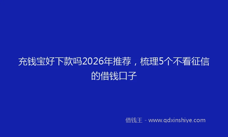 充钱宝好下款吗2026年推荐，梳理5个不看征信的借钱口子