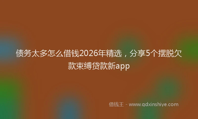 债务太多怎么借钱2026年精选,分享5个摆脱欠款束缚贷款新app