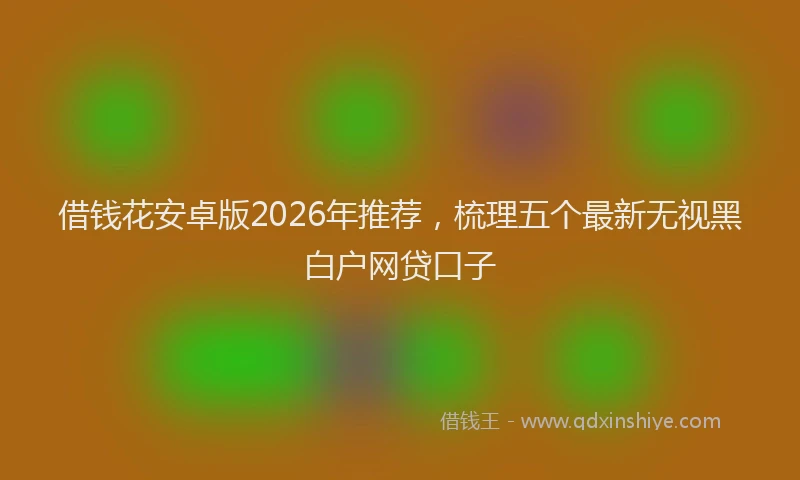 借钱花安卓版2026年推荐，梳理五个最新无视黑白户网贷口子