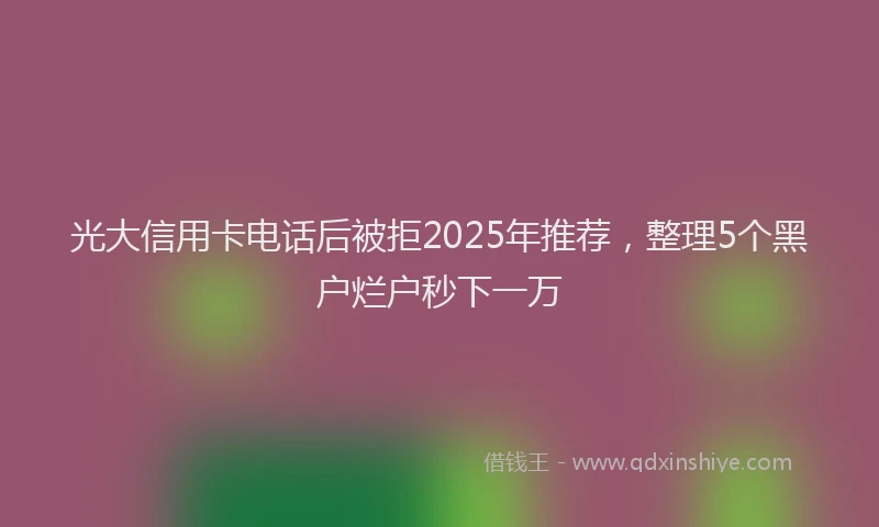 光大信用卡电话后被拒2025年推荐，整理5个黑户烂户秒下一万