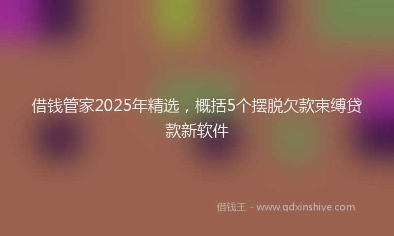 借钱管家2025年精选，概括5个摆脱欠款束缚贷款新软件