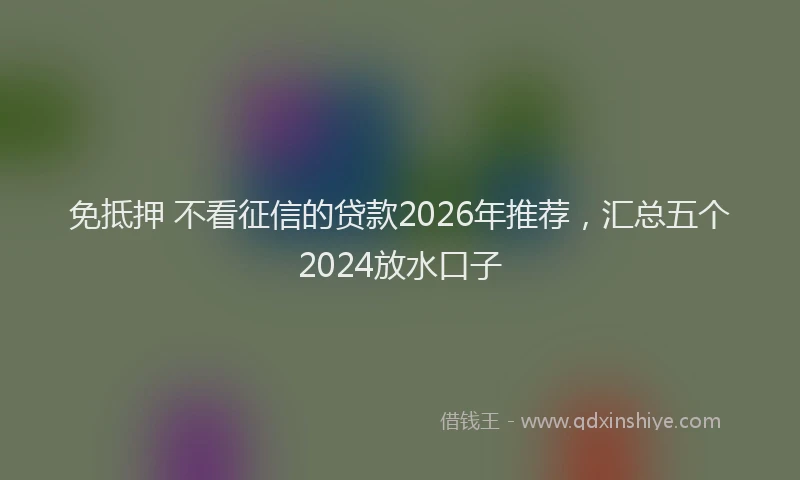 免抵押 不看征信的贷款2026年推荐,汇总五个2024放水口子