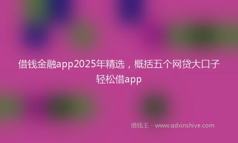 借钱金融app2025年精选，概括五个网贷大口子轻松借app