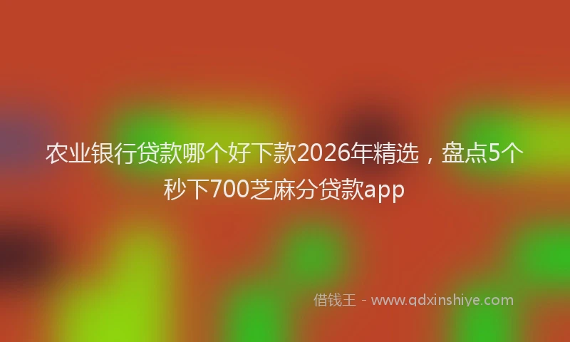 农业银行贷款哪个好下款2026年精选,盘点5个秒下700芝麻分贷款app