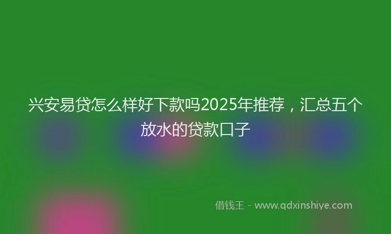 兴安易贷怎么样好下款吗2025年推荐，汇总五个放水的贷款口子