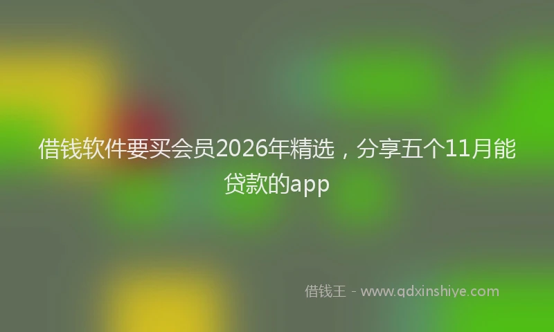借钱软件要买会员2026年精选,分享五个11月能贷款的app