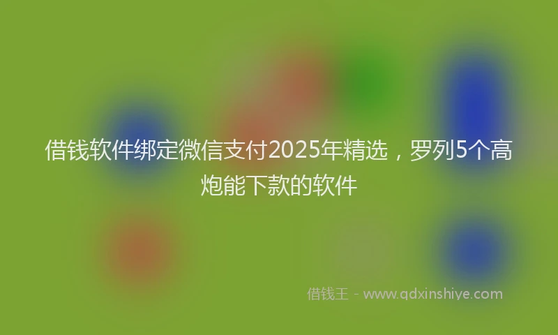借钱软件绑定微信支付2025年精选，罗列5个高炮能下款的软件