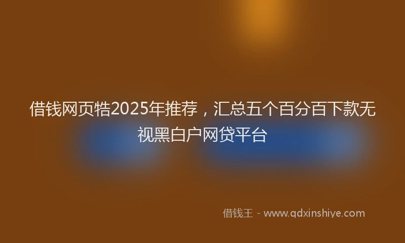 借钱网页牿2025年推荐,汇总五个百分百下款无视黑白户网贷平台