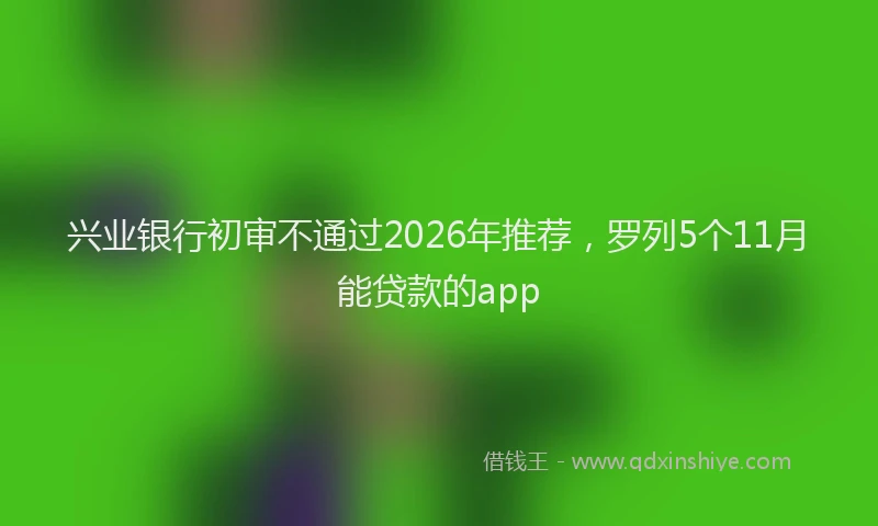 兴业银行初审不通过2026年推荐，罗列5个11月能贷款的app
