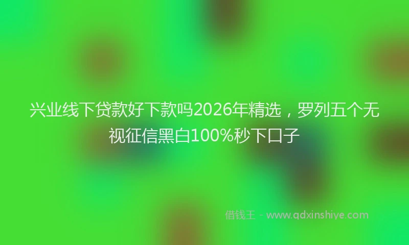 兴业线下贷款好下款吗2026年精选，罗列五个无视征信黑白100%秒下口子