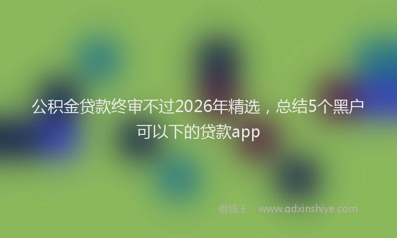 公积金贷款终审不过2026年精选，总结5个黑户可以下的贷款app