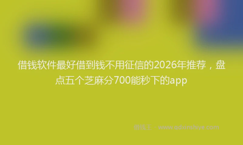 借钱软件最好借到钱不用征信的2026年推荐，盘点五个芝麻分700能秒下的app