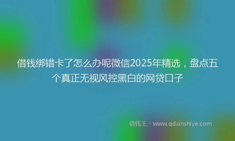 借钱绑错卡了怎么办呢微信2025年精选，盘点五个真正无视风控黑白的网贷口子