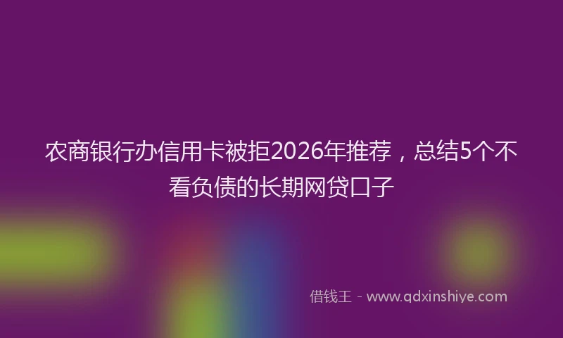 农商银行办信用卡被拒2026年推荐，总结5个不看负债的长期网贷口子