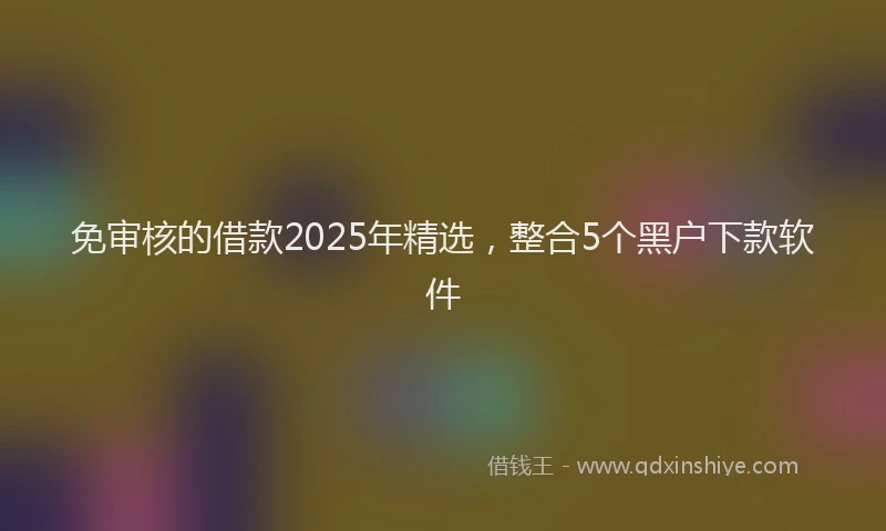 免审核的借款2025年精选，整合5个黑户下款软件