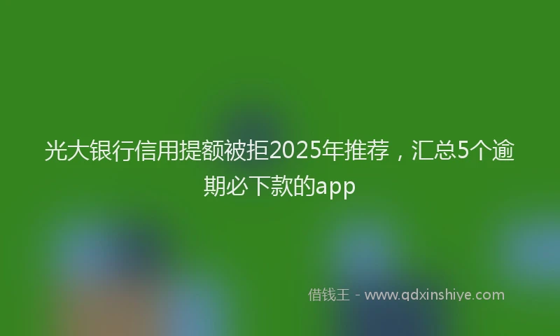 光大银行信用提额被拒2025年推荐，汇总5个逾期必下款的app