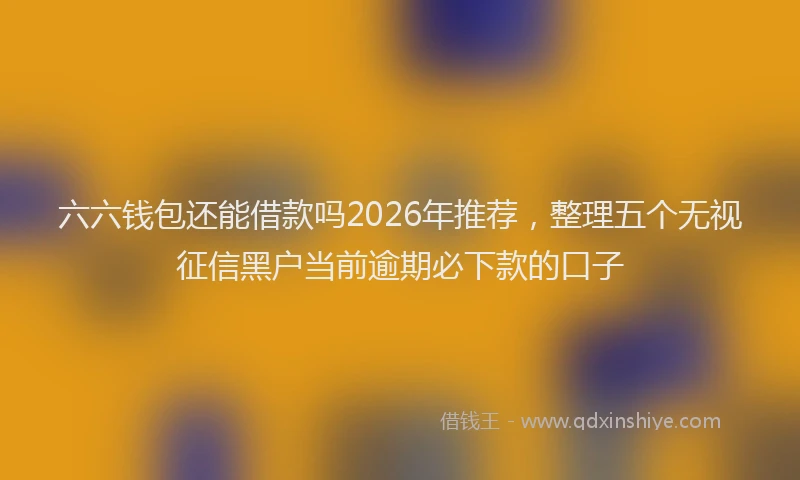 六六钱包还能借款吗2026年推荐，整理五个无视征信黑户当前逾期必下款的口子