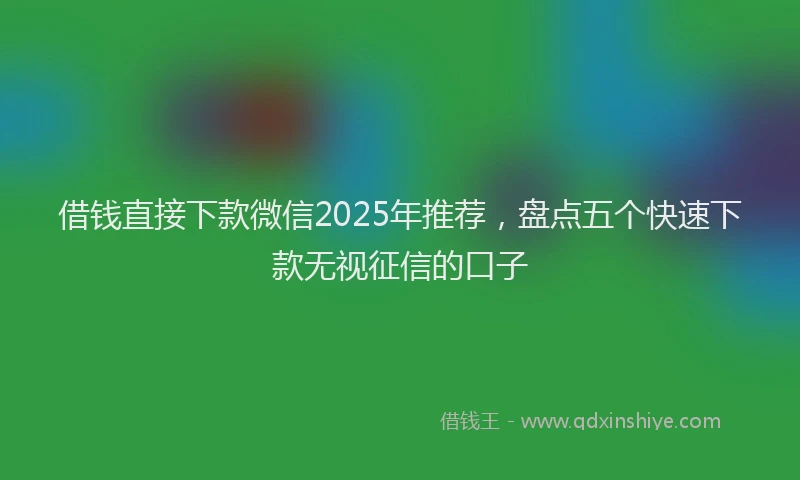 借钱直接下款微信2025年推荐，盘点五个快速下款无视征信的口子
