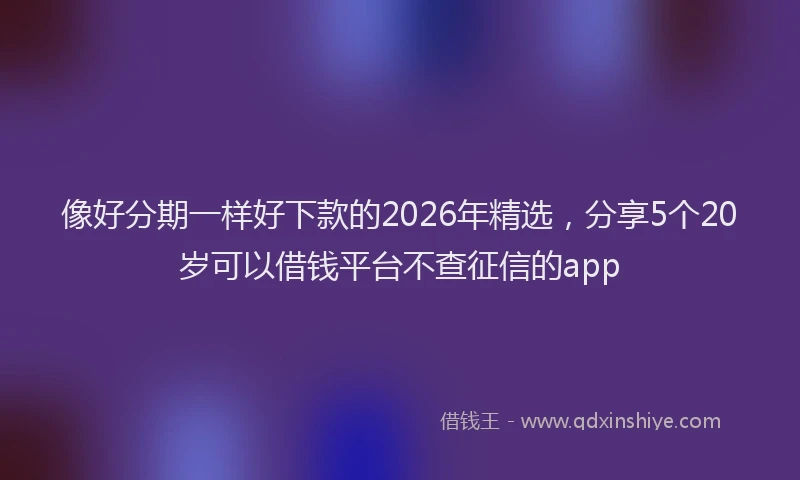 像好分期一样好下款的2026年精选,分享5个20岁可以借钱平台不查征信的app