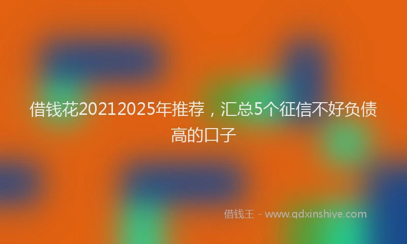 借钱花20212025年推荐，汇总5个征信不好负债高的口子