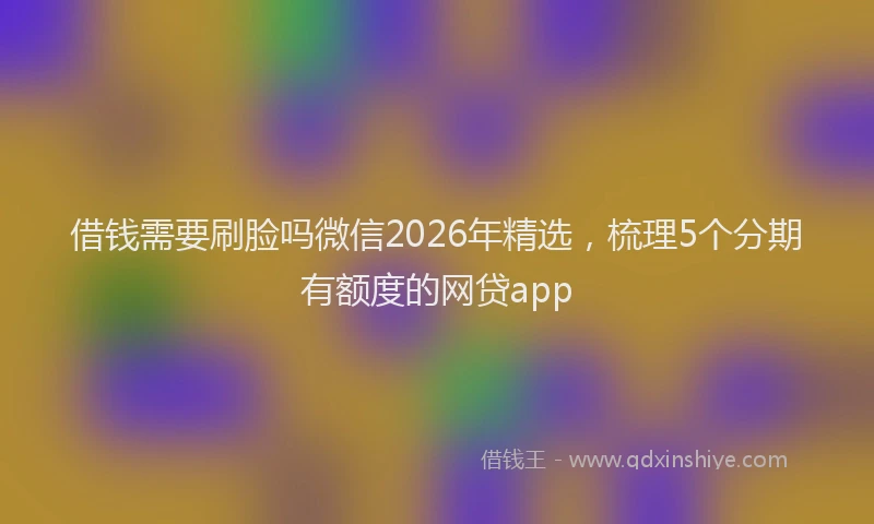 借钱需要刷脸吗微信2026年精选，梳理5个分期有额度的网贷app