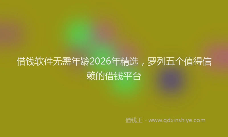 借钱软件无需年龄2026年精选，罗列五个值得信赖的借钱平台
