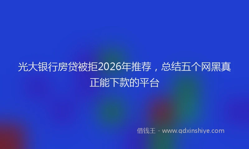 光大银行房贷被拒2026年推荐，总结五个网黑真正能下款的平台