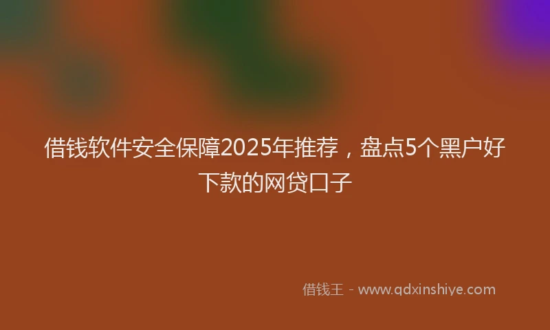 借钱软件安全保障2025年推荐，盘点5个黑户好下款的网贷口子