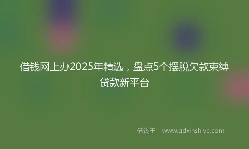 借钱网上办2025年精选，盘点5个摆脱欠款束缚贷款新平台