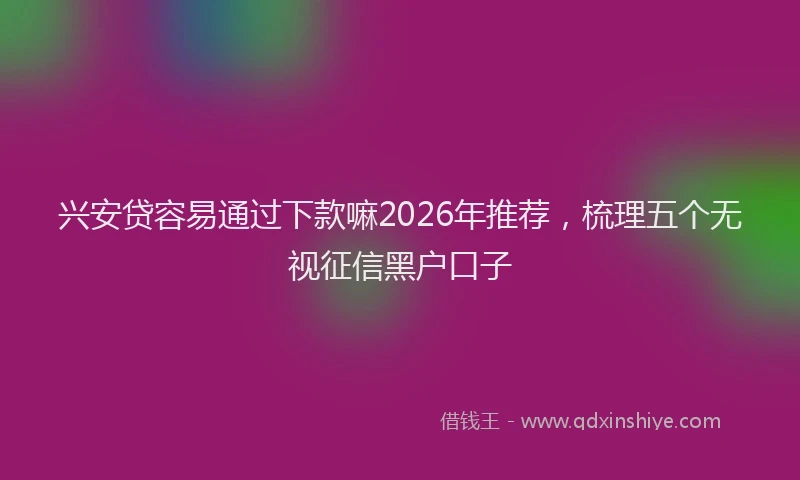 兴安贷容易通过下款嘛2026年推荐，梳理五个无视征信黑户口子