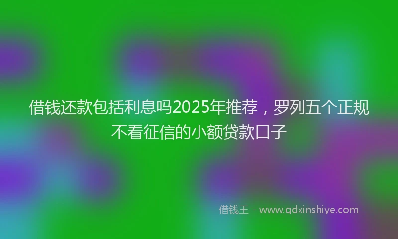 借钱还款包括利息吗2025年推荐，罗列五个正规不看征信的小额贷款口子