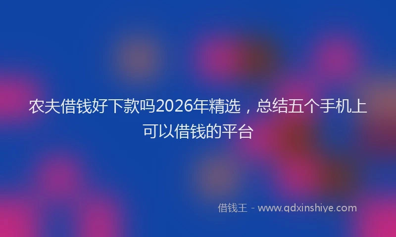 农夫借钱好下款吗2026年精选,总结五个手机上可以借钱的平台