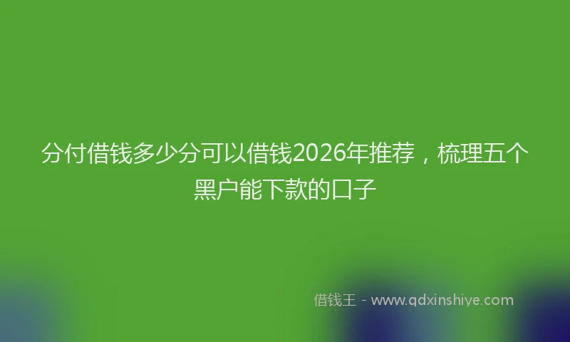 分付借钱多少分可以借钱2026年推荐，梳理五个黑户能下款的口子