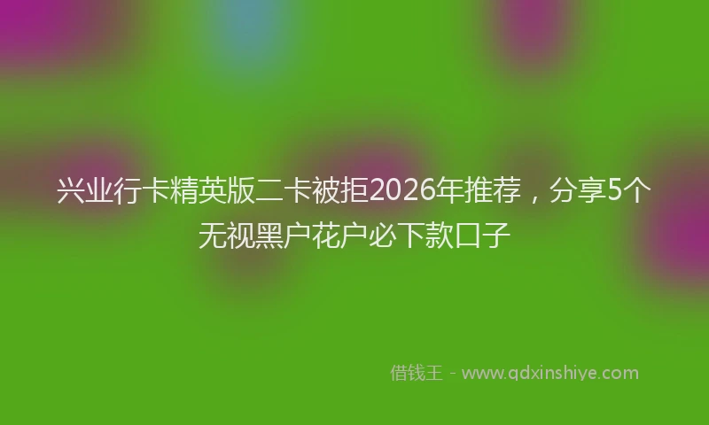 兴业行卡精英版二卡被拒2026年推荐，分享5个无视黑户花户必下款口子
