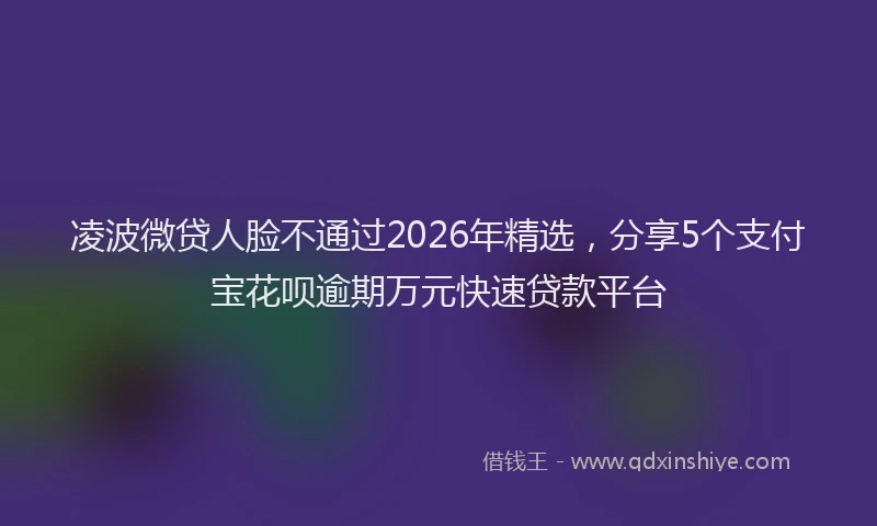 凌波微贷人脸不通过2026年精选，分享5个支付宝花呗逾期万元快速贷款平台