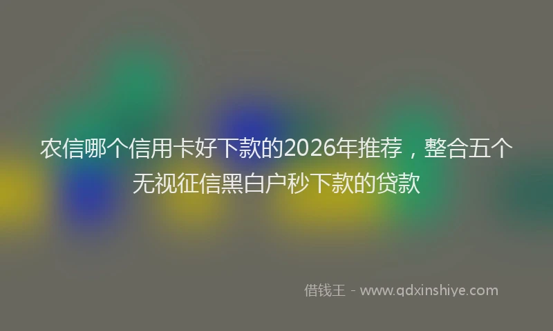 农信哪个信用卡好下款的2026年推荐，整合五个无视征信黑白户秒下款的贷款