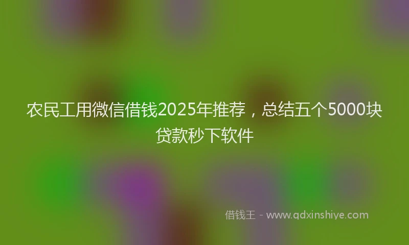 农民工用微信借钱2025年推荐,总结五个5000块贷款秒下软件