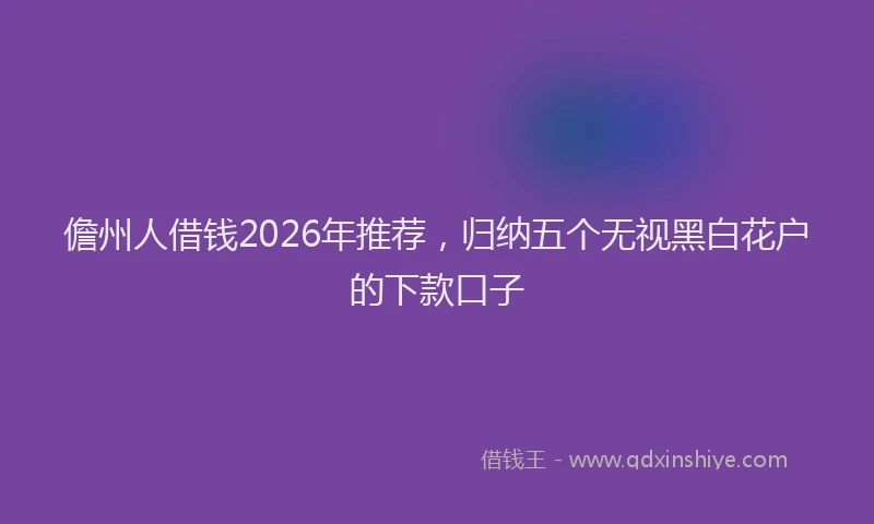儋州人借钱2026年推荐，归纳五个无视黑白花户的下款口子