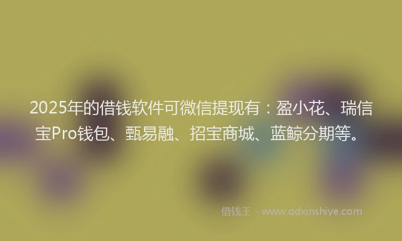 2025年的借钱软件可微信提现有：盈小花、瑞信宝Pro钱包、甄易融、招宝商城、蓝鲸分期等。